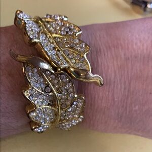 Gold Leaf Crystal Bracelet